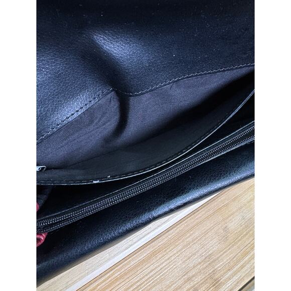 Nine West Wallet Purse Red Leather Crossbody Clutch Snap Closure Shoulder Bag - Picture 6 of 12